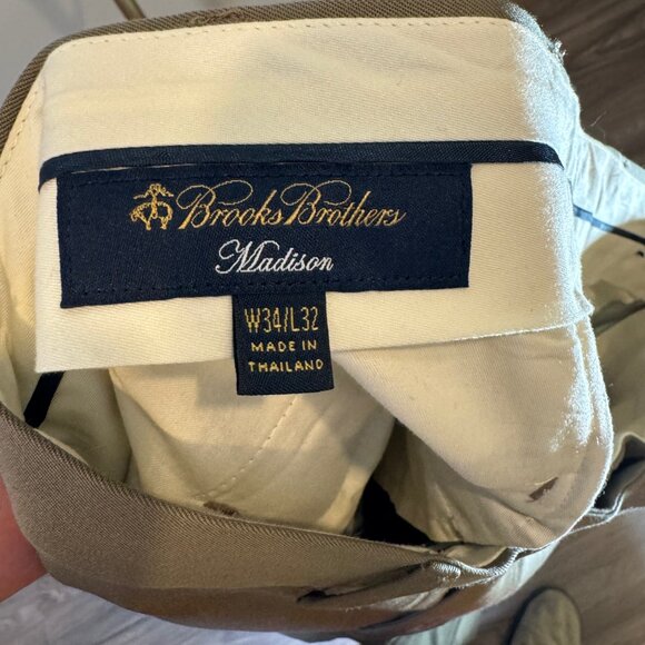 Brooks Brothers Madison Wool Dress Pant in Tan Mens 34x32 - Picture 8 of 9